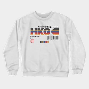 Vintage Hong Kong HKG Airport Label Retro Travel Crewneck Sweatshirt